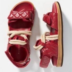 ALOHAS Kids Quilted Red Sandals